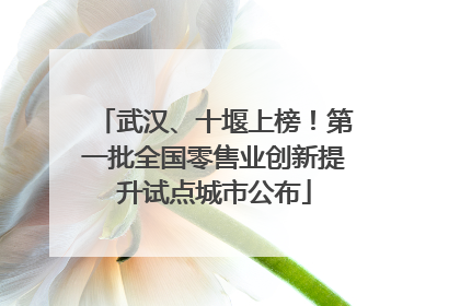 武汉、十堰上榜！第一批全国零售业创新提升试点城市公布