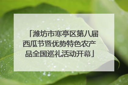 潍坊市寒亭区第八届西瓜节暨优势特色农产品全国巡礼活动开幕