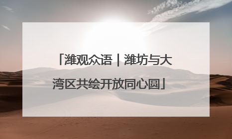 潍观众语｜潍坊与大湾区共绘开放同心圆