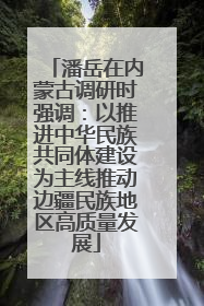 潘岳在内蒙古调研时强调：以推进中华民族共同体建设为主线推动边疆民族地区高质量发展