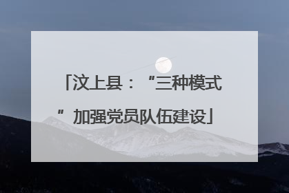 汶上县：“三种模式”加强党员队伍建设