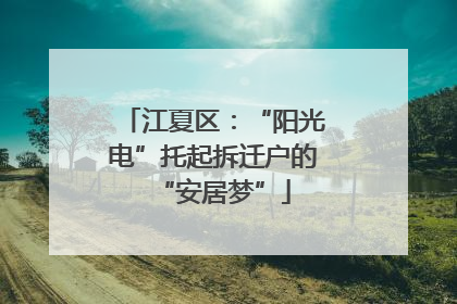 江夏区：“阳光电”托起拆迁户的“安居梦”