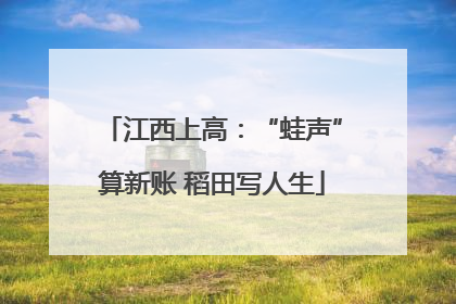 江西上高：“蛙声”算新账 稻田写人生