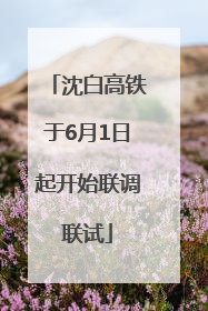 沈白高铁于6月1日起开始联调联试