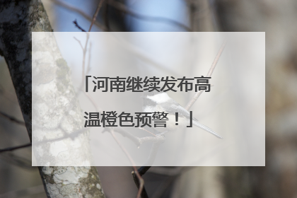 河南继续发布高温橙色预警！