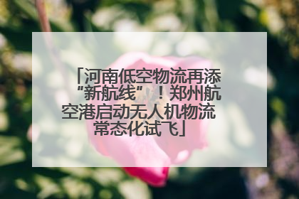 河南低空物流再添“新航线”！郑州航空港启动无人机物流常态化试飞