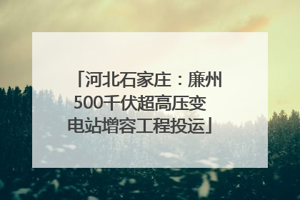河北石家庄：廉州500千伏超高压变电站增容工程投运