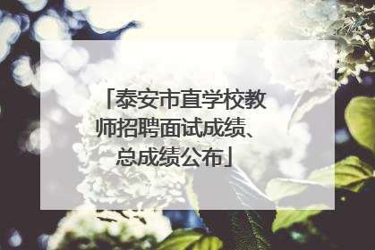 泰安市直学校教师招聘面试成绩、总成绩公布