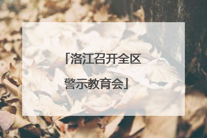 洛江召开全区警示教育会