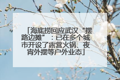 海底捞回应武汉“摆路边摊”：已在多个城市开设了露营火锅、夜宵外摆等户外业态
