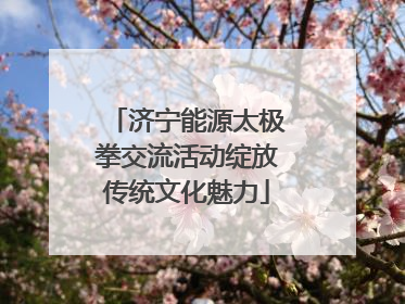 济宁能源太极拳交流活动绽放传统文化魅力