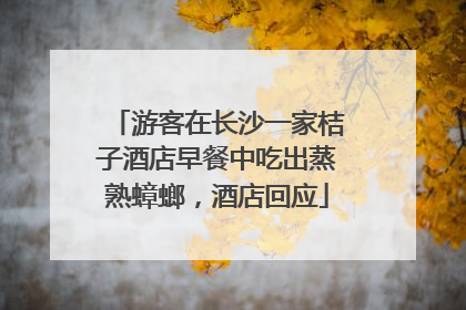游客在长沙一家桔子酒店早餐中吃出蒸熟蟑螂，酒店回应