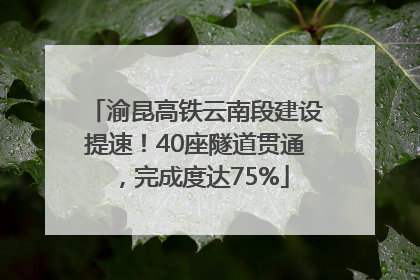 渝昆高铁云南段建设提速！40座隧道贯通，完成度达75%
