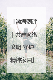 渤海潮评｜共建网络文明 守护精神家园