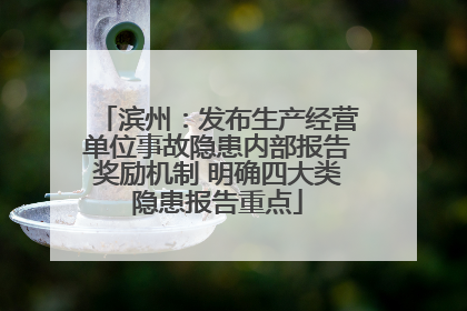滨州：发布生产经营单位事故隐患内部报告奖励机制 明确四大类隐患报告重点