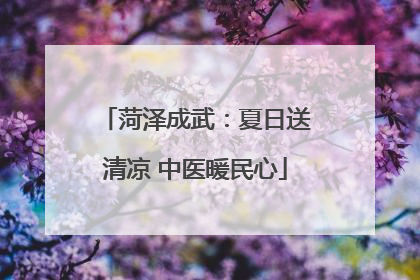 菏泽成武：夏日送清凉 中医暖民心