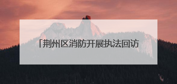 荆州区消防开展执法回访工作 助力优化营商环境