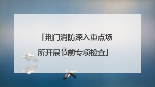荆门消防深入重点场所开展节前专项检查