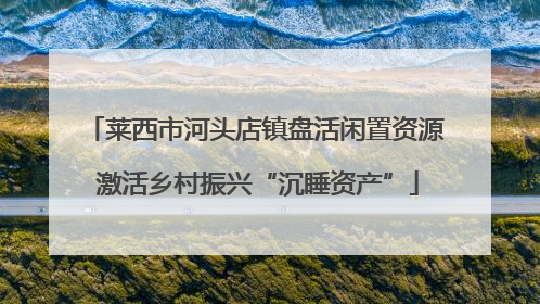 莱西市河头店镇盘活闲置资源 激活乡村振兴“沉睡资产”