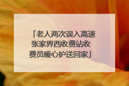 老人两次误入高速 张家界西收费站收费员暖心护送回家
