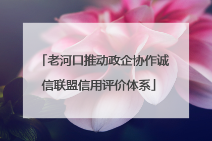 老河口推动政企协作诚信联盟信用评价体系