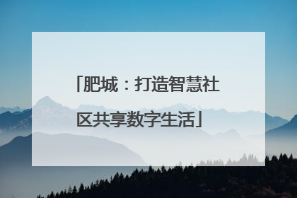 肥城：打造智慧社区共享数字生活