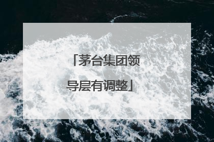 茅台集团领导层有调整