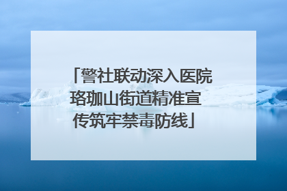 警社联动深入医院 珞珈山街道精准宣传筑牢禁毒防线