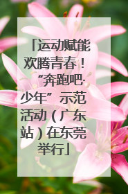 运动赋能欢腾青春！“奔跑吧·少年”示范活动（广东站）在东莞举行