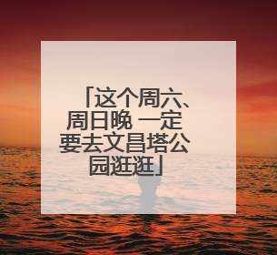 这个周六、周日晚 一定要去文昌塔公园逛逛