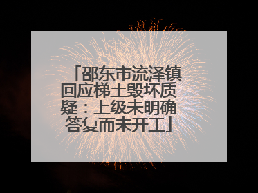 邵东市流泽镇回应梯土毁坏质疑：上级未明确答复而未开工