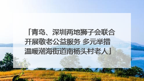 青岛、深圳两地狮子会联合开展敬老公益服务 多元举措温暖潮海街道南杨头村老人