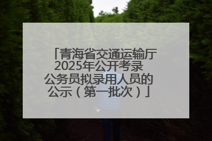 青海省交通运输厅2025年公开考录公务员拟录用人员的公示（第一批次）