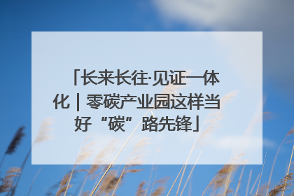 长来长往·见证一体化｜零碳产业园这样当好“碳”路先锋