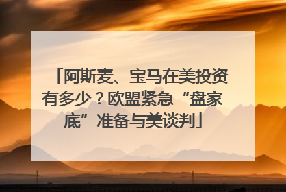 阿斯麦、宝马在美投资有多少？欧盟紧急“盘家底”准备与美谈判