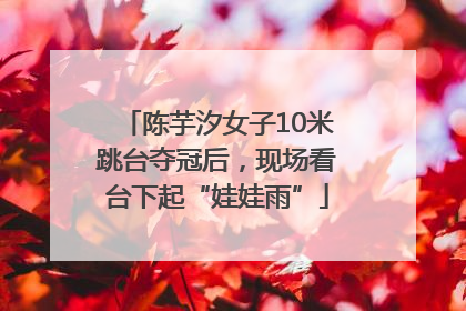 陈芋汐女子10米跳台夺冠后，现场看台下起“娃娃雨”