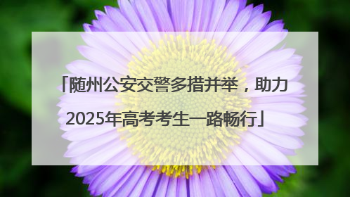 随州公安交警多措并举，助力2025年高考考生一路畅行