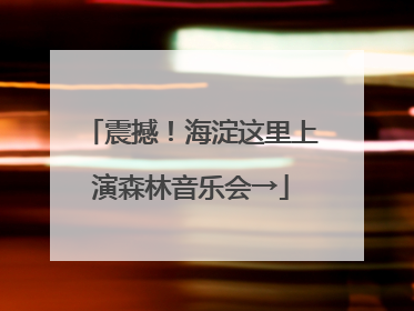 震撼！海淀这里上演森林音乐会→