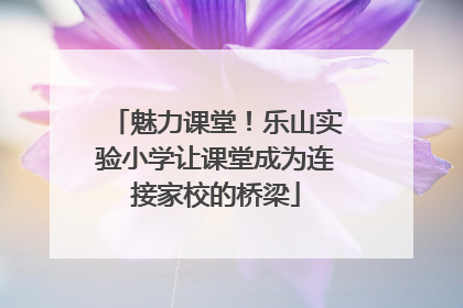 魅力课堂！乐山实验小学让课堂成为连接家校的桥梁