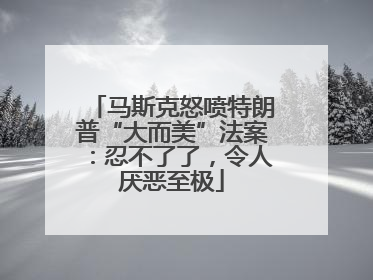 马斯克怒喷特朗普“大而美”法案：忍不了了，令人厌恶至极