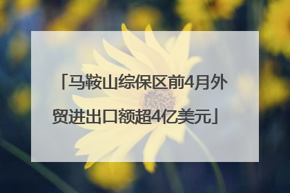 马鞍山综保区前4月外贸进出口额超4亿美元