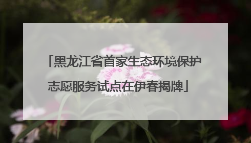 黑龙江省首家生态环境保护志愿服务试点在伊春揭牌