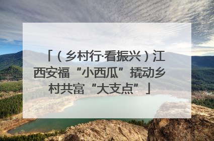 （乡村行·看振兴）江西安福“小西瓜”撬动乡村共富“大支点”