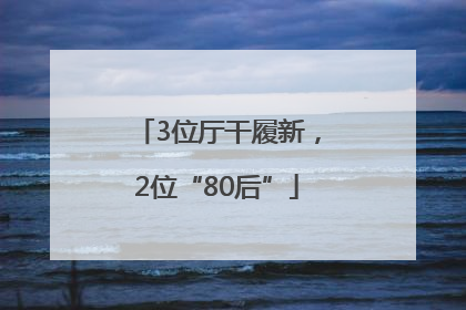 3位厅干履新，2位“80后”