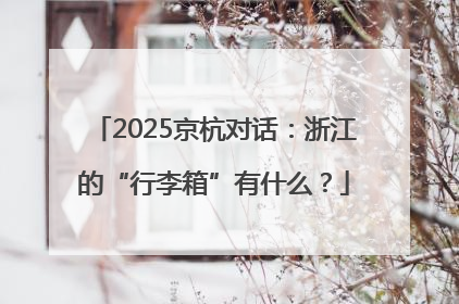 2025京杭对话：浙江的“行李箱”有什么？