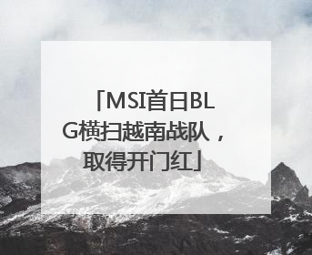 MSI首日BLG横扫越南战队，取得开门红